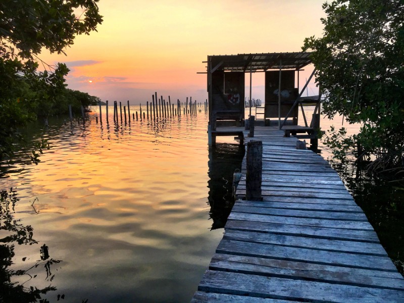 Golden hour on Caye Caulker